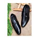 WUGO Latest Stylish Men Black Moccasin Formal Shoes- Size 6 Footwear Colour Black Footwear Material Faux Leather